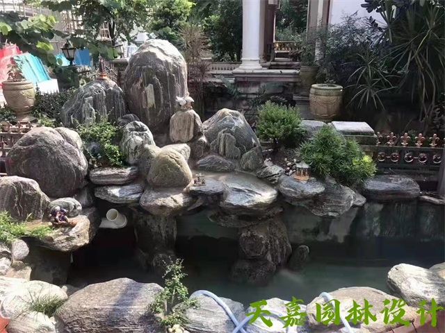 凤城假山流水喷泉鱼池制作